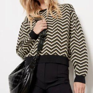 Women's Activewear The Upside ZIGGY KARLIE KNIT TOP - NWOT Medium Stripe zigzag